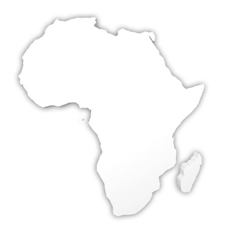3d rendering of a white african mapの写真素材
