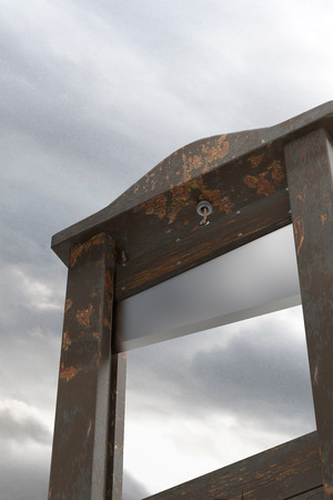 3d rendering of a guillotine, a dead instrumentの写真素材