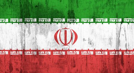 Old and dirty textured Iran flagの写真素材