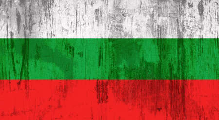 Illustration of an old and dirty Bulgaria flagの写真素材