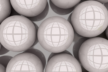 3d rendering of a lot of white ballsの写真素材
