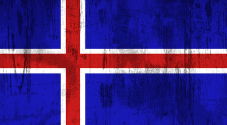 Illustration of an old and dirty Iceland flagの写真素材