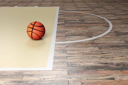 3d rendering of a basketball courtの写真素材