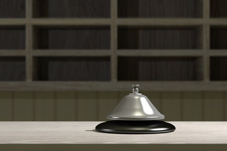 3d rendering of an hotel bell on receptionの写真素材