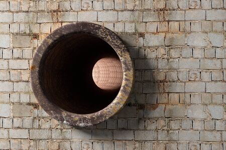 3d rendering of an old stones tunnelの写真素材
