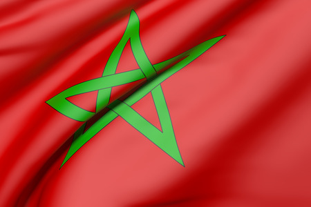 3d rendering of a Morocco flagの写真素材