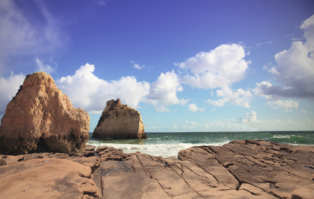 Beach, rocks and seaの写真素材