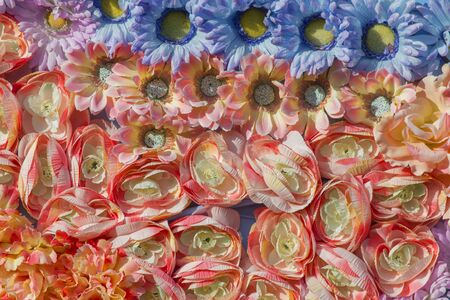 background with lots of colorful flowersの写真素材