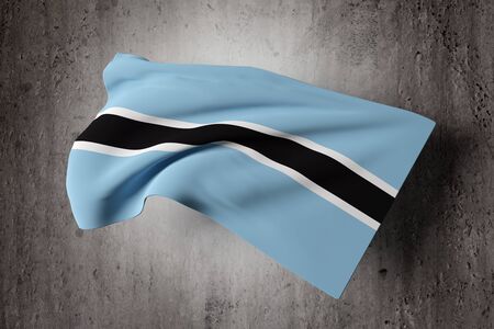 3d rendering of a botswana flag on a dirty backgroundの写真素材