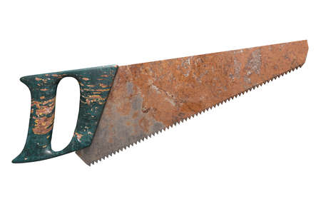 3d rendering of an old and rusty saw