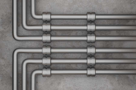 3d rendering of a lot of pipelinesの写真素材