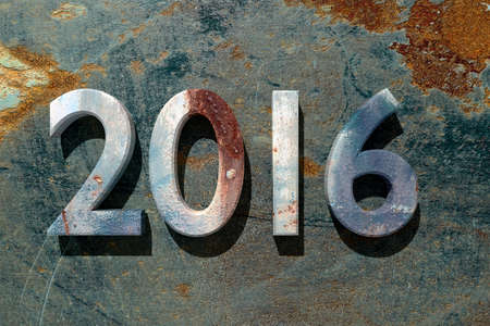 3d rendering of old and rusty 2016 charactersの写真素材