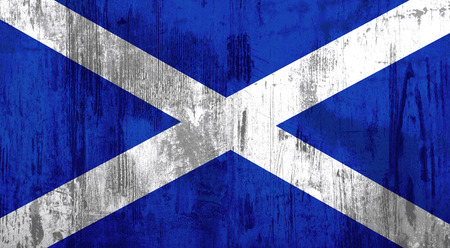 Illustration of an old and dirty Scotland flagの写真素材