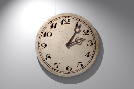 3d rendering of a vintage clock on a white wall