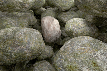 3d rendering of a background with a lot of stonesの写真素材