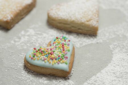 background covered with powdered sugar