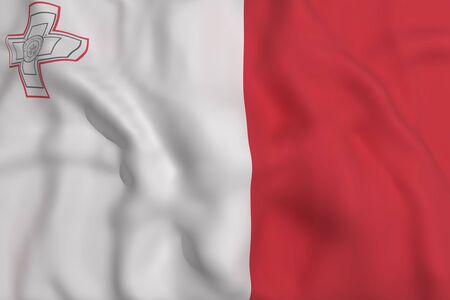 3d rendering of a Malt flag wavingの写真素材