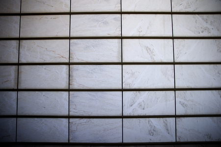 Close-up of hinged aerated facade made of marble