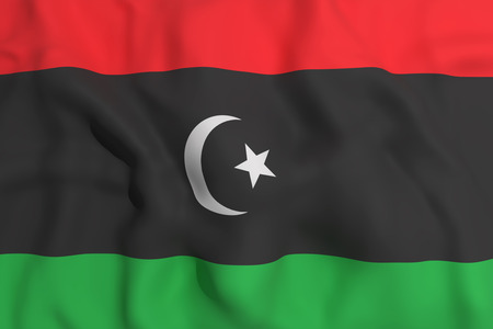 3d rendering of a Libya flag wavingの写真素材
