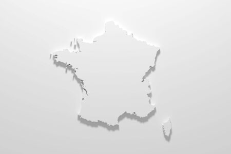 3d rendering of a France map on white background.の写真素材