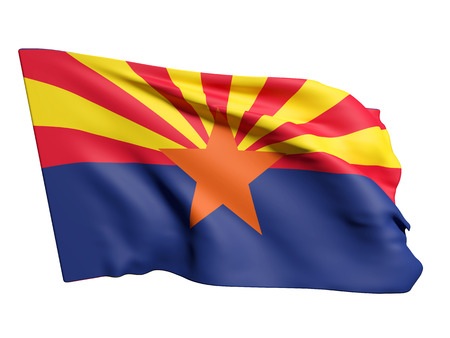 3d rendering of an Arizona flag on a white backgroundの写真素材