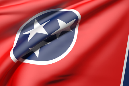 3d rendering of a Tennessee flag wavingの写真素材