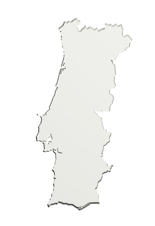 3d rendering of a Portugal map on white background.の写真素材
