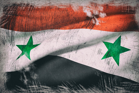 3d rendering of an Siria flag wavingの写真素材