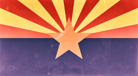 3d rendering of an old and dirty Arizona flagの写真素材