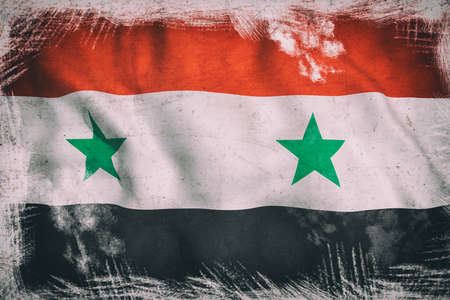 3d rendering of an Siria flag wavingの写真素材