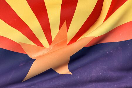 3d rendering of an Arizona flag on a white backgroundの写真素材