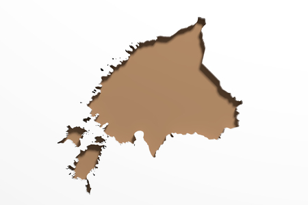 3d rendering of Estonia map on white background.の写真素材