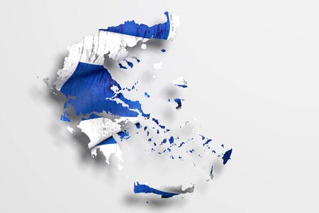 3d rendering of Greece map and flag.の写真素材
