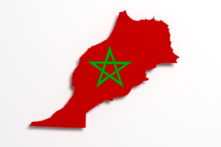 3d rendering of Morocco map and flag.の写真素材