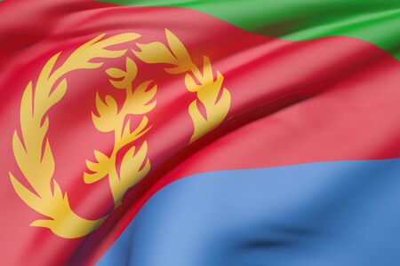 3d rendering of Eritrea flag wavingの写真素材