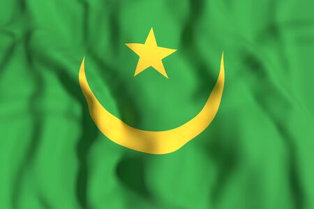 3d rendering of Mauritania flag wavingの写真素材