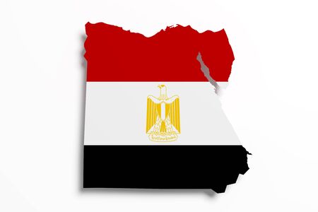 3d rendering of Egypt map and flag.の写真素材