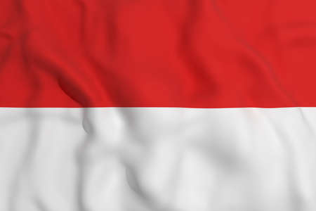 3d rendering of a Monaco flag wavingの写真素材