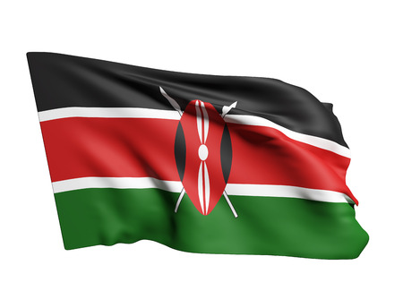 3d rendering of Kenya flag wavingの写真素材