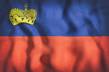 3d rendering of Liechtenstein flag wavingの写真素材