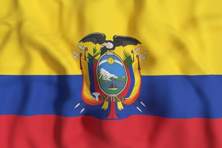 3d rendering of Republic of Ecuador flag wavingの写真素材
