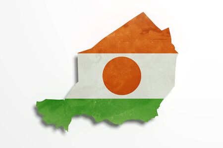 3d rendering of Republic of Niger map and flag.の写真素材