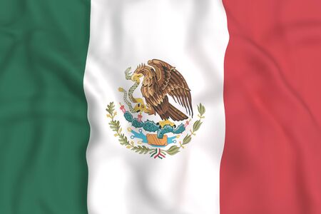 3d rendering of United Mexican States flag wavingの写真素材
