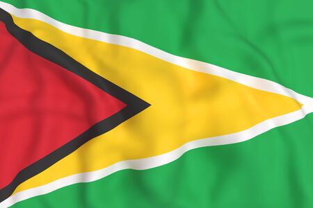 3d rendering of Republic of Guyana flag wavingの写真素材