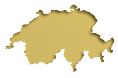 3d rendering of a Switzerland map on white background.の写真素材