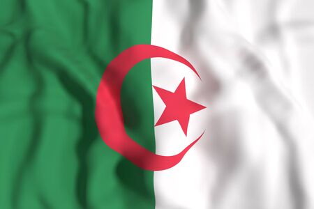 3d rendering of Algeria flag wavingの写真素材