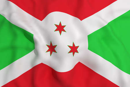 3d rendering of a Burundi flag wavingの写真素材