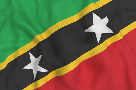 3d rendering of Federation of Saint Christopher and Nevis flag waving