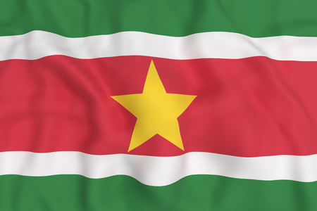 3d rendering of Republic of Suriname flag wavingの写真素材