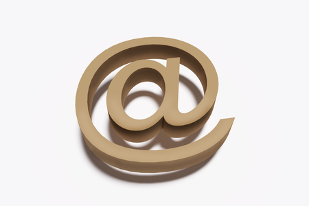 3d rendering of at mark on white background.Isolateの写真素材